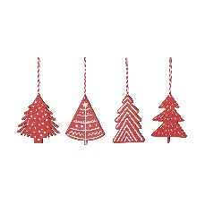 Tree Hang deco Whi/Red