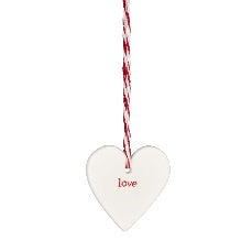 Love Heart Hanging Deco White