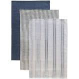 Woven Blue Teatowel Pack3