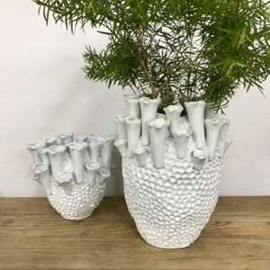 Trumpet Vase White MED 30cmH