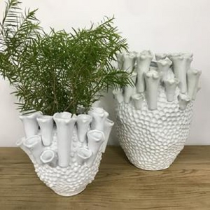 Trumpet Vase White SML 19cmH