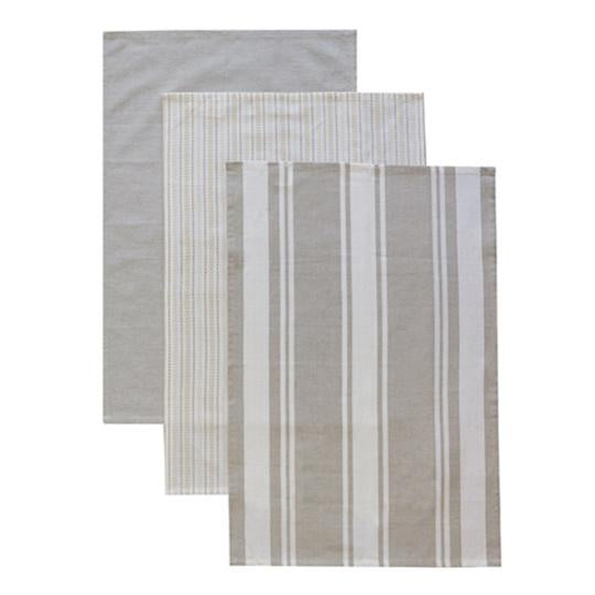 Woven Natural Teatowel Pack3