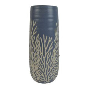Coral Ceramic Vase 25cm Blue Grey