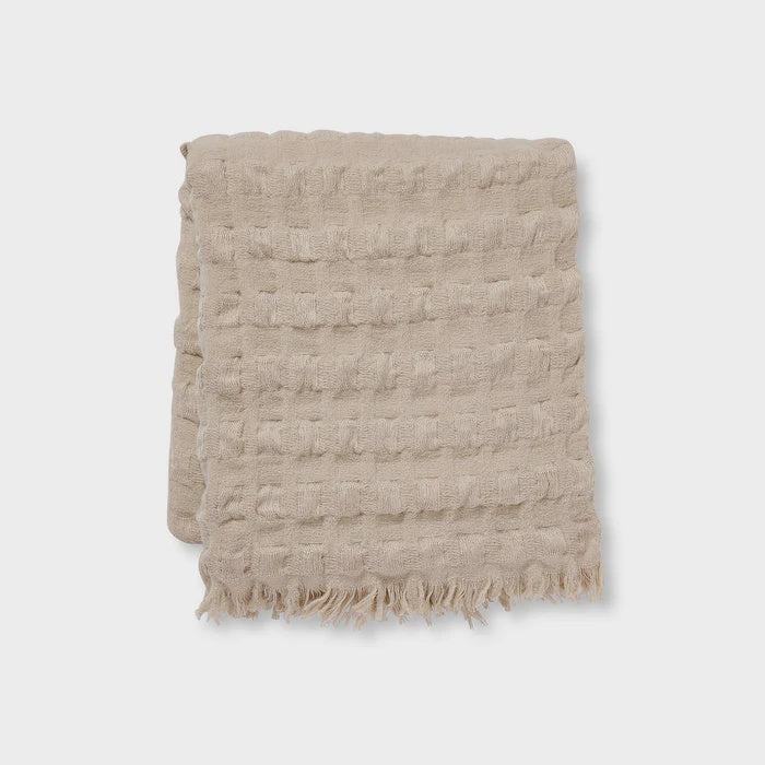 Blake Waffle Oatmeal Throw 130x150