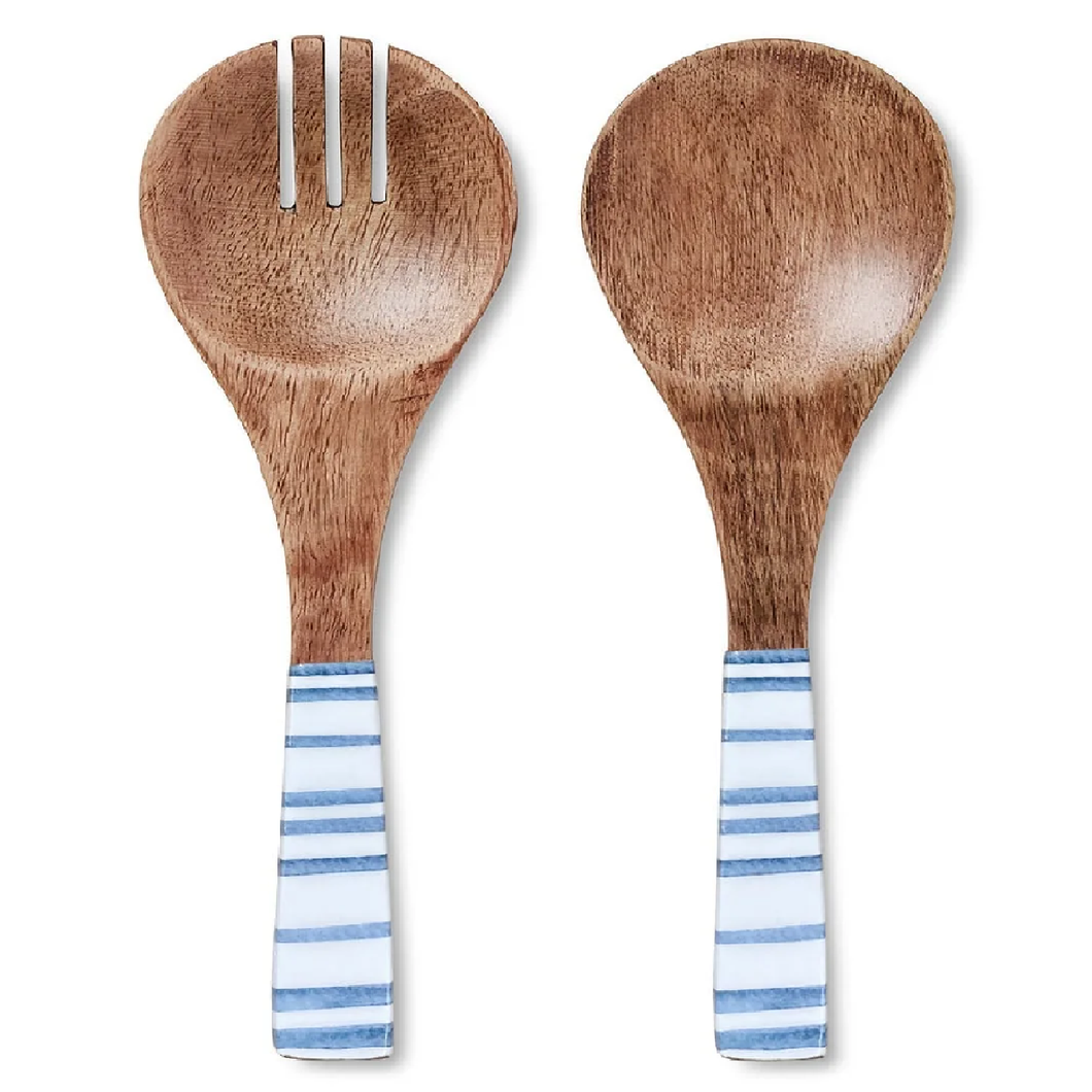 Capri Stripe Salad Servers 9x24
