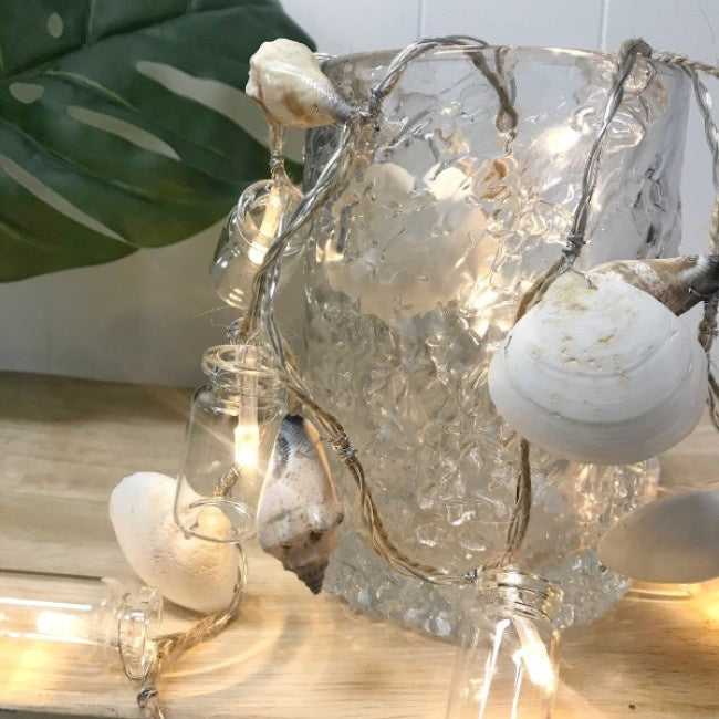 LED Garland w mixed shells