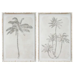 Whitewash Palm Glass Print 70x100