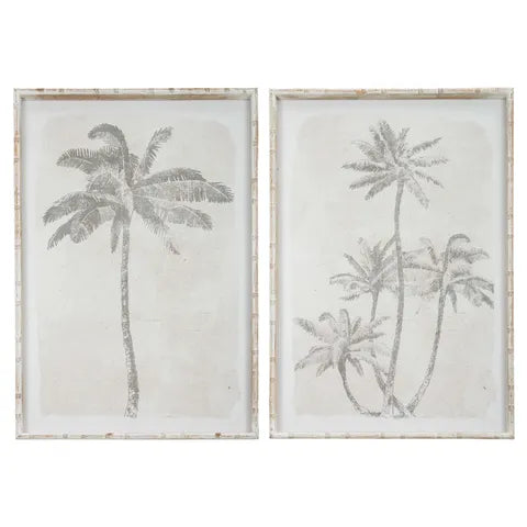 Whitewash Palm Glass Print 70x100