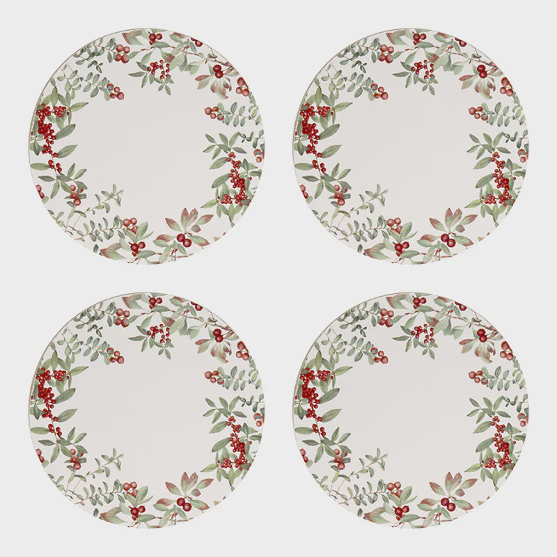 Festive Berry Coasters Set 4