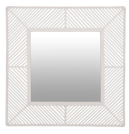 Fraser White Rattan Mirror 100x100 21S022