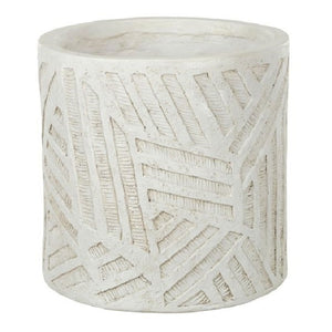 White textured pot White