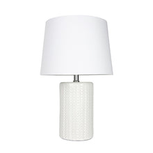 Load image into Gallery viewer, Ceramic White Textured Lamp 48cm
