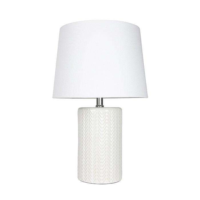 Ceramic White Textured Lamp 48cm