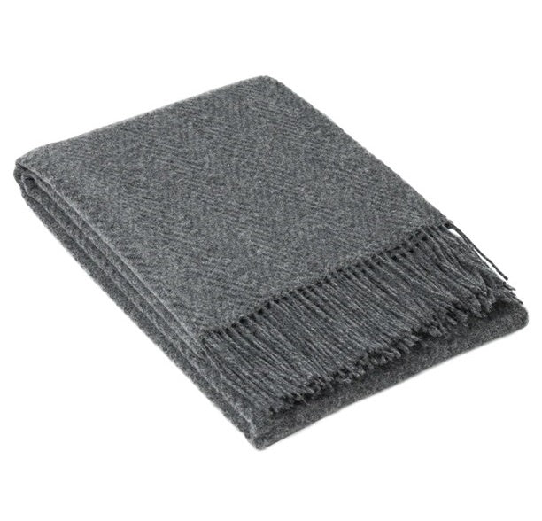 Brighton Wool Throw Grey 2m x 1.4m