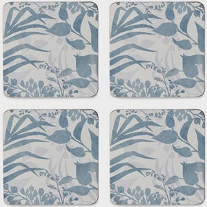 Isle Blue Square Coaster 4pk