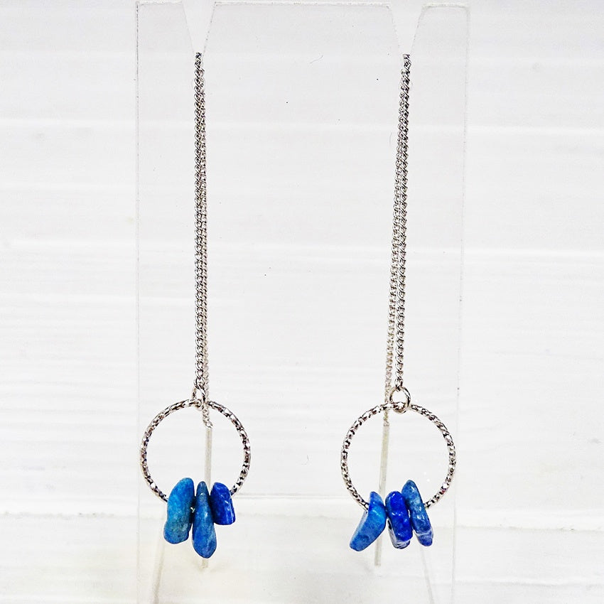 Kalila Thread Earring Blu Silv