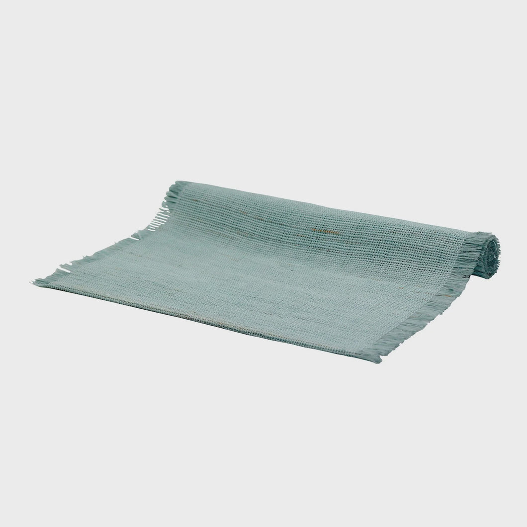 Linen Aqua Table Runner