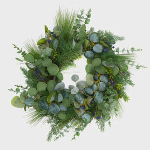 P'Cones Berry 55cm Green Wreath