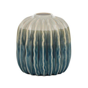 2 Tone Ceramic Vase Grey Blue