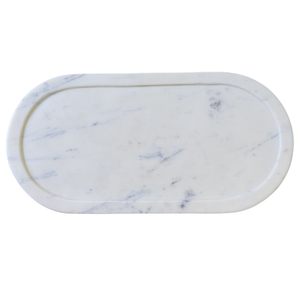 Marble Rounded Tray White