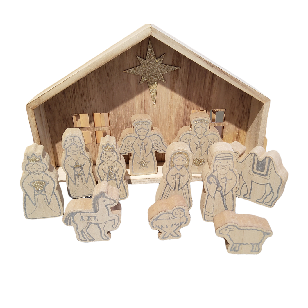 Nativity Deco Wood 20x30cm