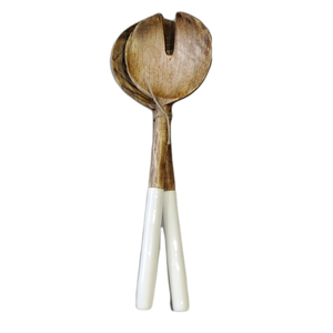 Serengeti Salad Servers White