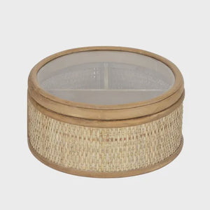 Reyna rattan Round Jewel Box