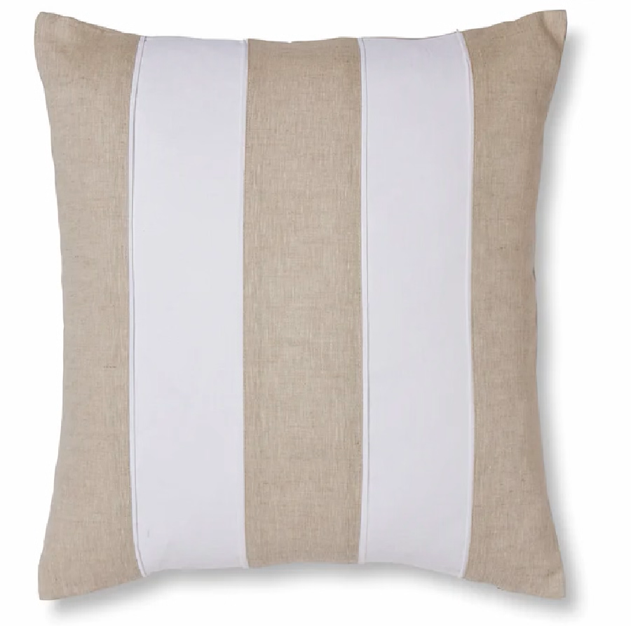 Riley Whi/Linen Block Cushion 55cm