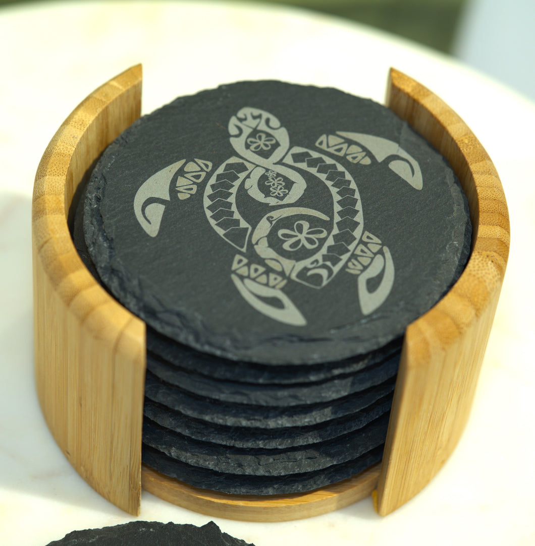 TAHEI Slate Coasters Fonu Turtle