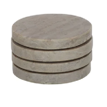 Marble Coaster Pk4 Round Beige