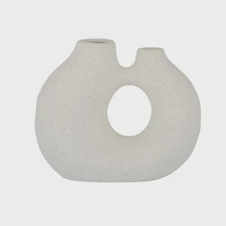 Toroid Ceramic Vase 17.5cm Ivory