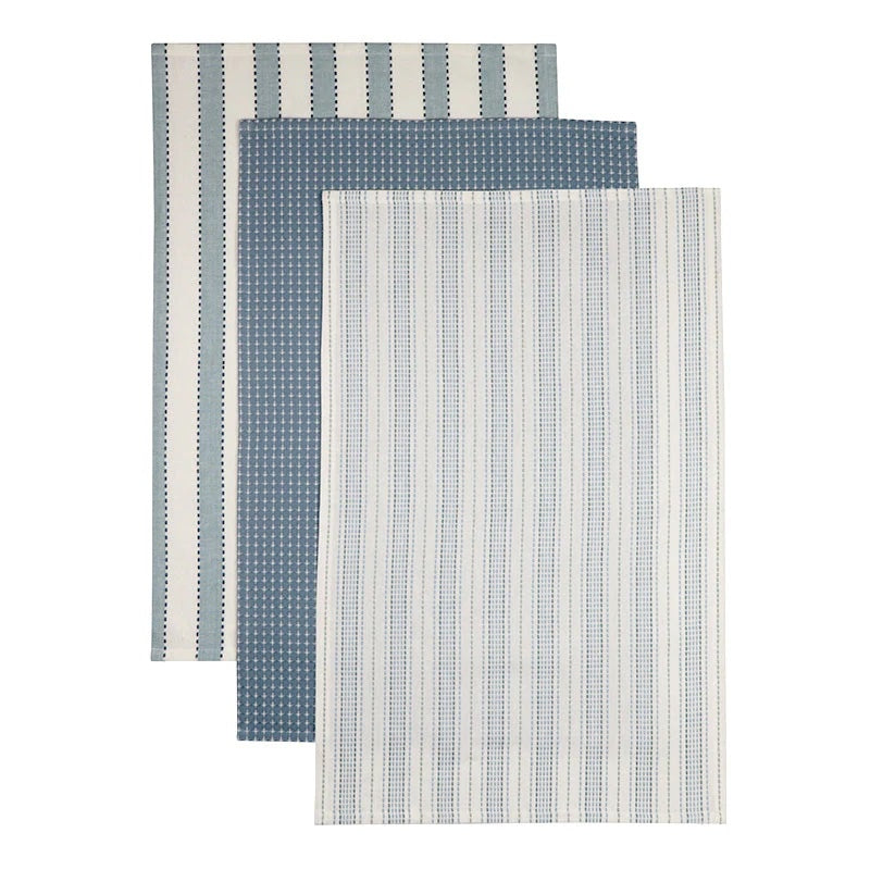 Woven Sky Blue Teatowel 3pk