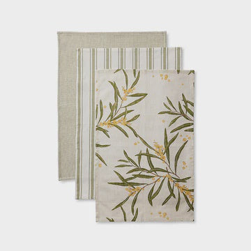 Golden Wattle Tea Towel 3pk