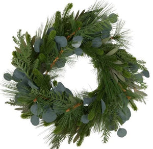 Eucalyptus and Pine Wreath Green