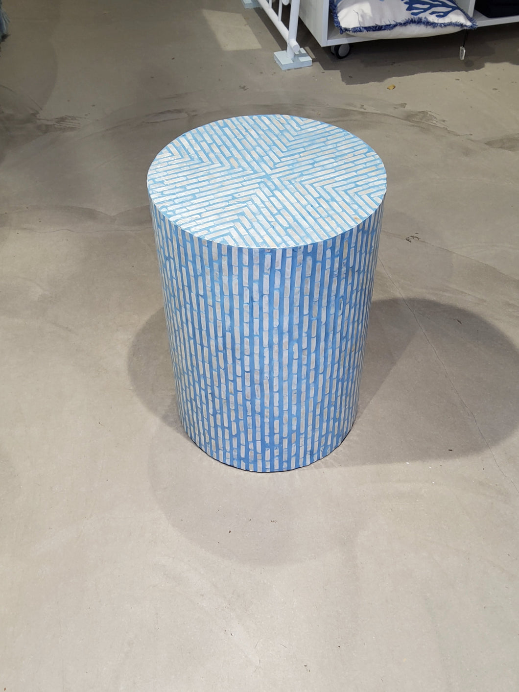 Drum Table Shell Inlay Azure 35x50