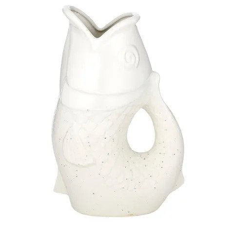 Fish Ceramic Vase 15x23.5cm White