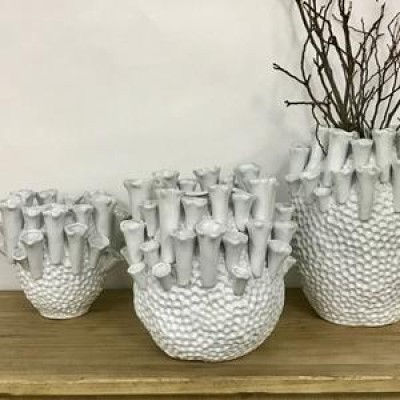 Trumpet Vase White LARGE 33cmH