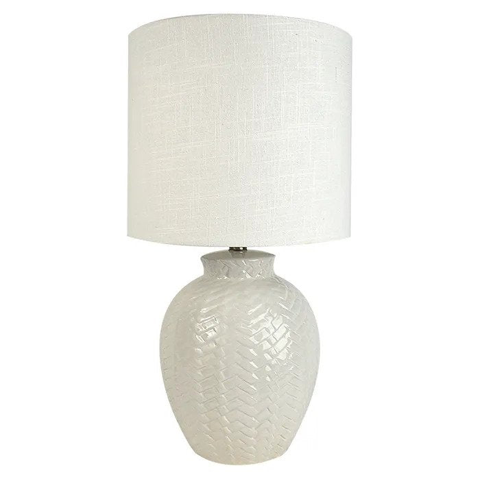 Braid Ceramic Lamp 32x60 White