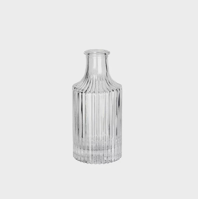 Ribbed glass Bottle Clear