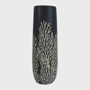 Coral Ceramic Vase 32cm Navy