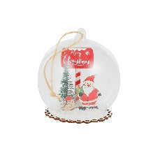 Santa Dome Hanger 10cm Red