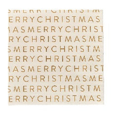 Napkin Merry Whi/Gld 20pk